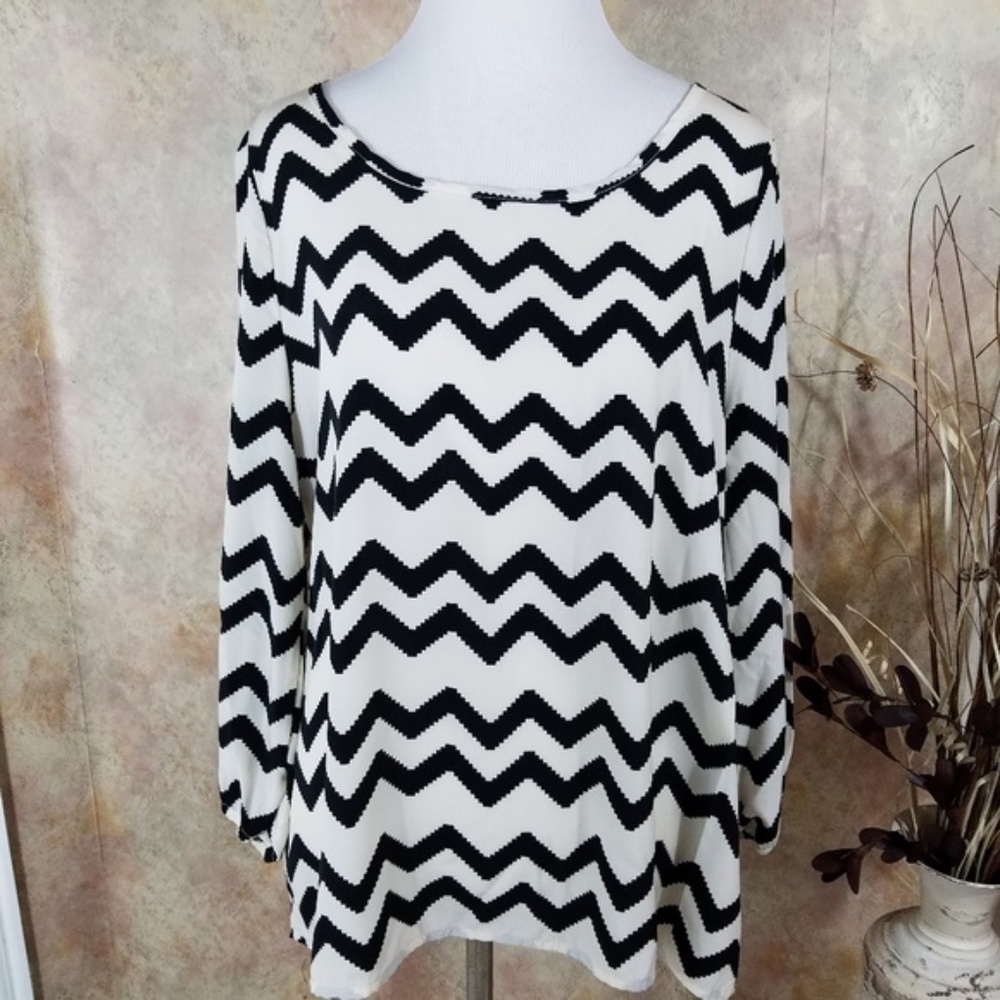Anthropologie Francesca's Chevron Pattern Blouse